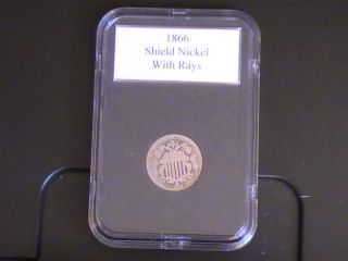 1866 Shield Nickel With Rays photo
