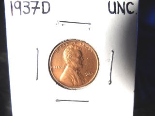 1937d Uncirculated And Toning Lincoln Wheat Penny photo