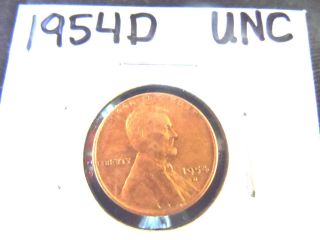 1954d Uncirculated Lincoln Wheat Penny photo