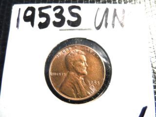 A Beautifully Toned Uncirculated 1953s Lincoln Wheat Penny photo