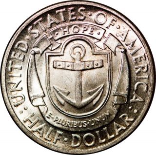 1936 - D 50c Silver Rhode Island Half - Dollar Bu+ photo