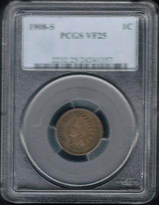 Tmm 1908 - S Pcgs Certified Copper Indian Cent Vf photo