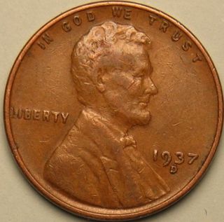 1937 D Lincoln Wheat Penny,  Ac 667 photo