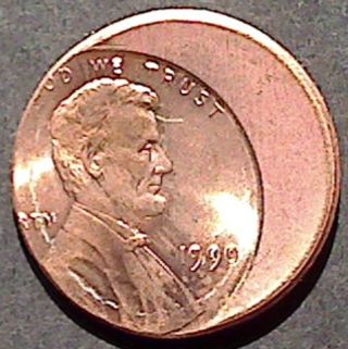 1990 Off Center Error Better Dt Lincoln Cent Bu + Red Mis Struck 30% O/c Coin 7 photo