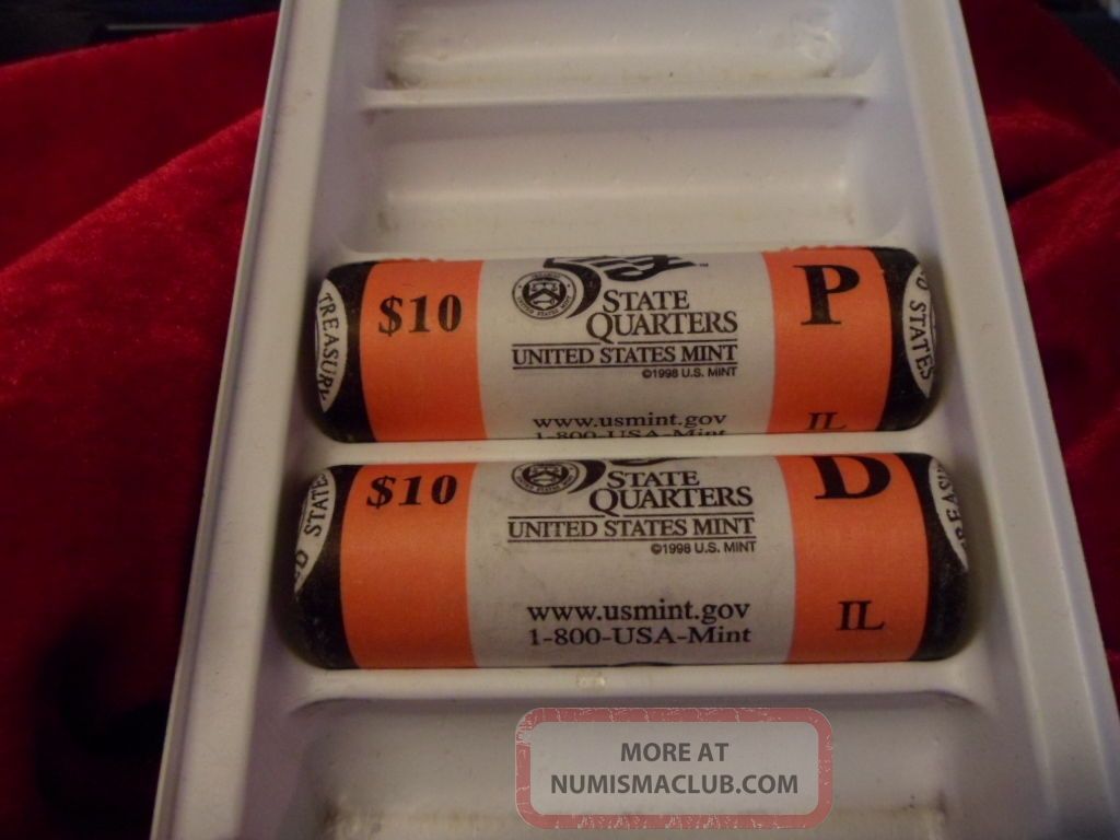 2003 Illinois Us Wrapped State Quarters P & D Rolls