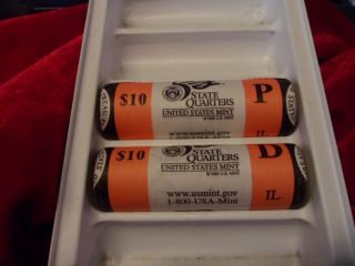 2003 Illinois Us Wrapped State Quarters P & D Rolls photo