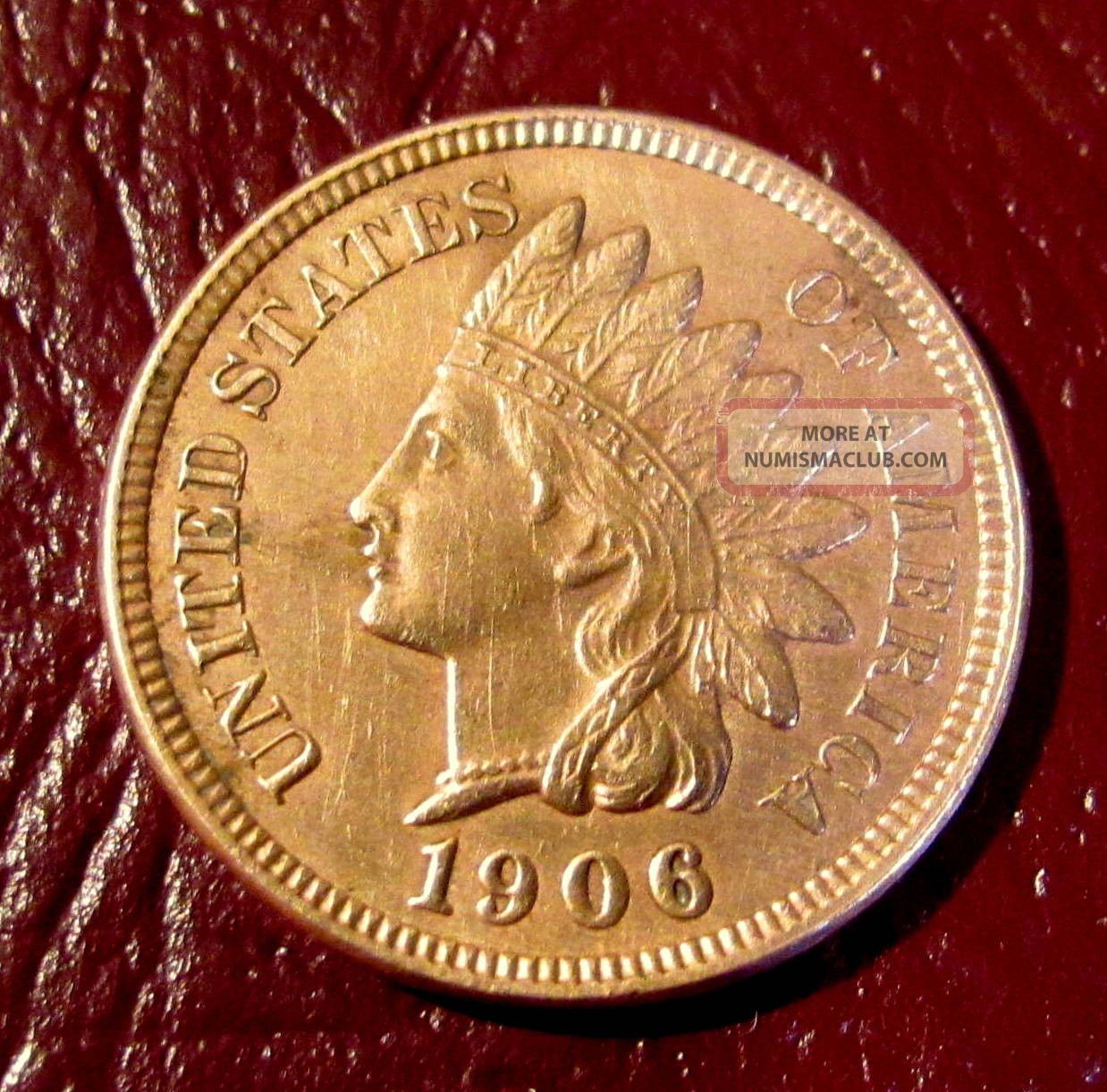 1906 Indian Head Penny " Au/bu " (cleaned) How To Clean Indian Head Pennies