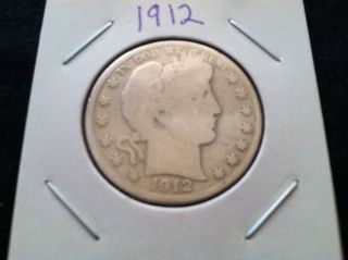 1912 Barber 90% Silver Half Dollar.  900 Fine Silver & Usa photo