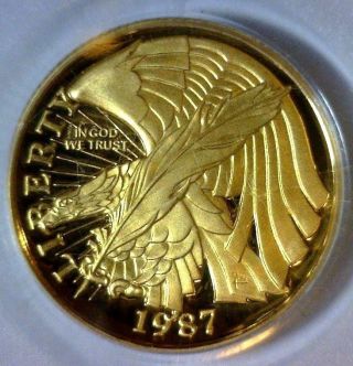 1987 - W Constitution,  Pcgs Proof - 70 Deep Cameo,  $5 Gold Commemerative photo