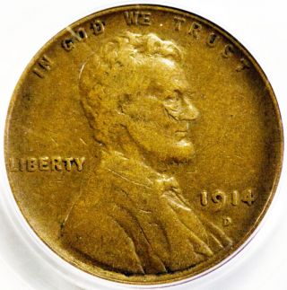 1914 - D 1c Lincoln Small Cent F - 15 Pcgs Certified Key photo