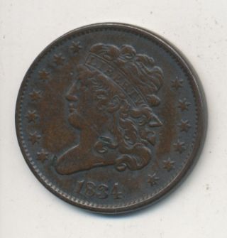 1834 Classic Head Half Cent Circulated Copper Type Coin photo
