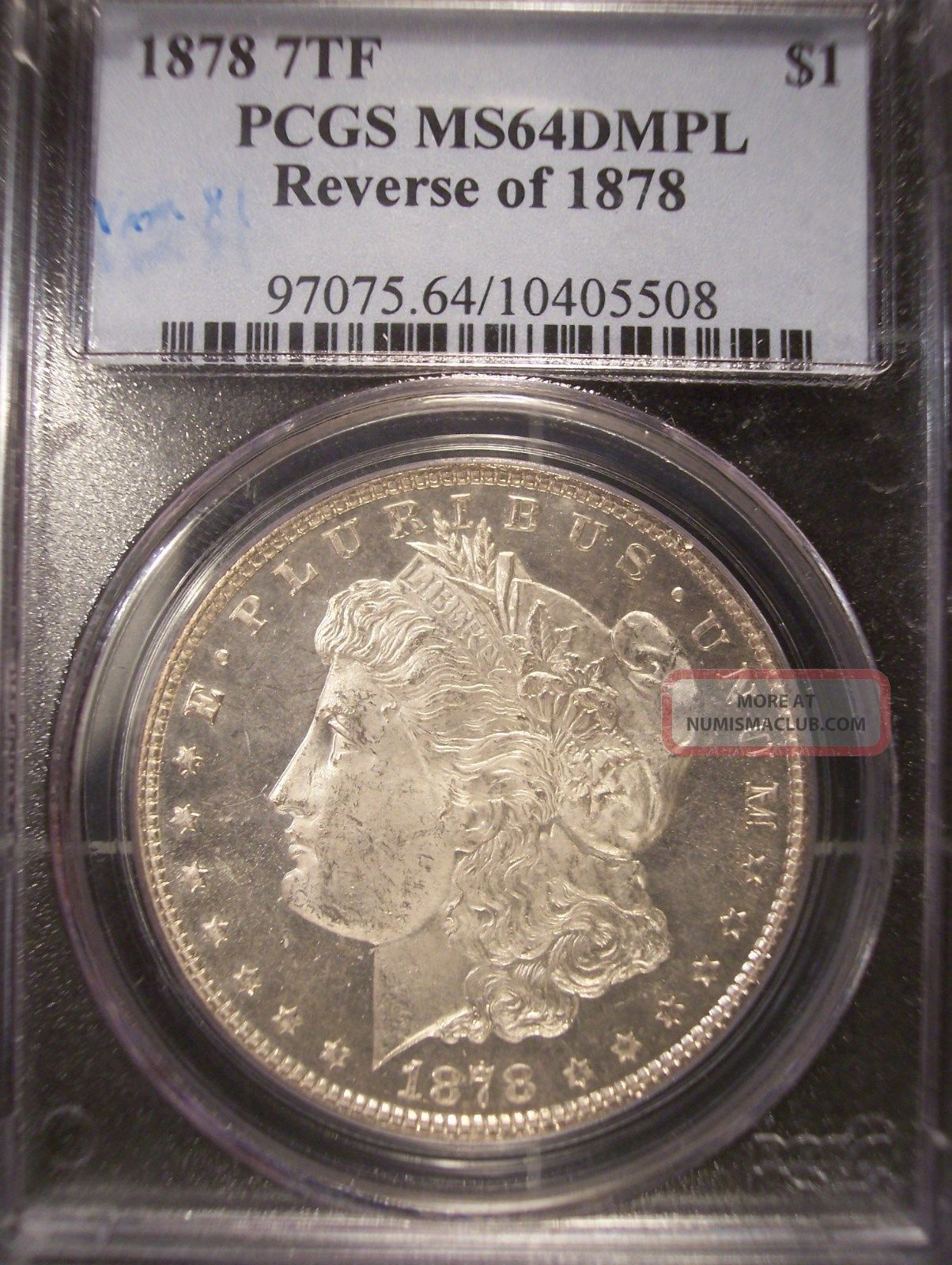 1878 Rev Of 1878 7tf Morgan Silver Dollar Pcgs Ms64dmpl