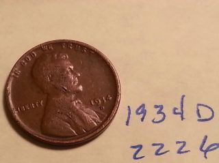 1934 D Lincoln Cent Fine Detail Great Coin (2226) Extra Fine Wheat photo