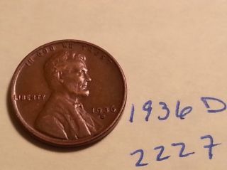 1936 D Lincoln Cent Fine Detail Great Coin (2227) Wheat Back Penny photo