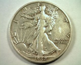 1942 - S Walking Liberty Half Extra Fine Xf Extremely Fine Ef Coin photo