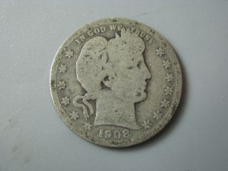 1908 - O Barber Head Quarter United States Coin G - Ag Nc09 photo