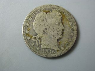 1916 - D Barber Head Quarter United States Coin Ag Nc04 photo