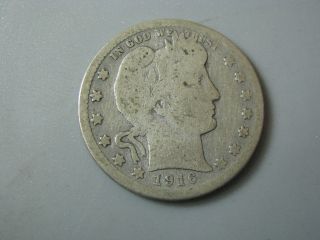 1916 - D Barber Head Quarter United States Coin G - Ag Nc01 photo