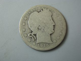 1915 - D Barber Head Quarter United States Coin Ag photo