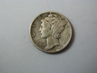 1940 Mercury Dime United States Coin Vf photo