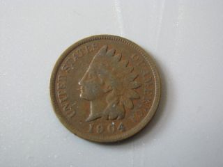 1904 Indian Head Cent United States Coin Good Nc08 photo
