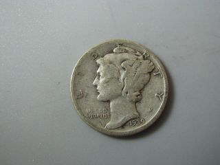 1939 - D Mercury Dime United States Coin G photo