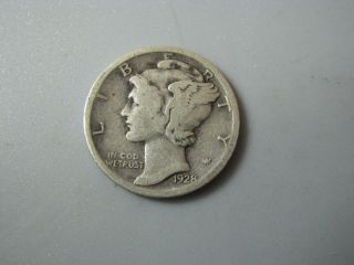 1928 Mercury Dime United States Coin G photo