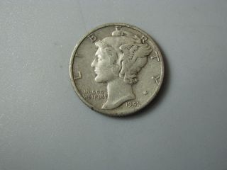 1941 Mercury Dime United States Coin F photo