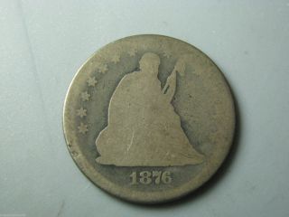 1876 - Cc Seated Liberty Quarter U.  S.  Coin Ag photo