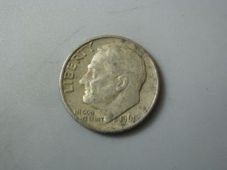 1961 - D Roosevelt Dime United States Coin Vg Nc02 photo