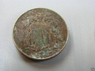1867 Shield Nickel U.  S.  Coin F photo