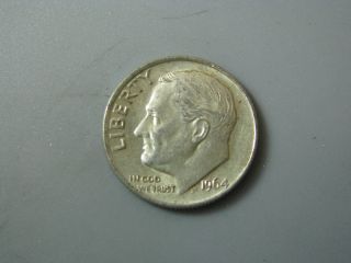 1964 Roosevelt Dime United States Coin Vf Nc04 photo