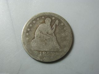 1853 W/arrows Rays Seated Liberty Quarter U.  S.  Coin Ag Nc0a photo