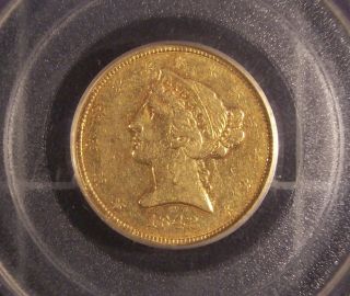 1842 - D $5 Gold Half Eagle Pcgs Vf35 Dahlonega photo