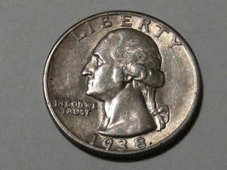 1938 Washington Silver Quarter (au++) 6444a photo