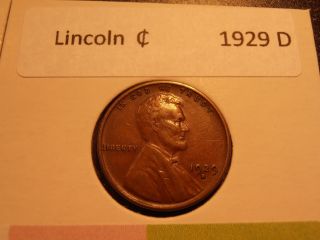 1929 D Lincoln Cent - Vf+ photo