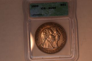 1900 Lafayette Commemorative Dollar - Icg Au - 58.  And. photo