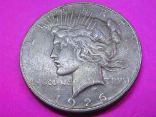 1926 - D U S Peace Dollar All Natural Higher Grade Low Minted Semi - Key photo