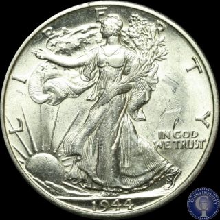 1944 D Near Gem Bu Silver Walking Liberty Half Dollar C24 photo