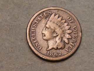 1862 Indian Head Cent 6403a photo
