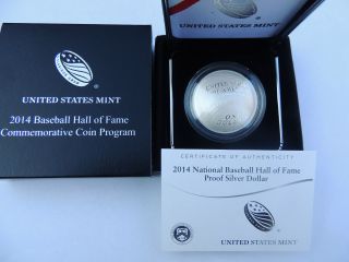 2014 P Baseball Hof Hall Of Fame Proof Commemorative Silver Coin B33 In Hand photo