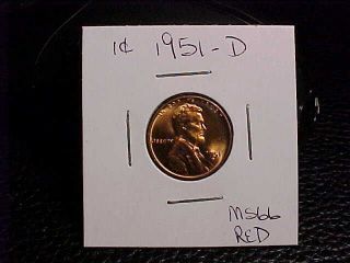 1951 D Lincoln Head Penny Cent Ms Bu Unc ++++++ Buy It Now Or Offr photo