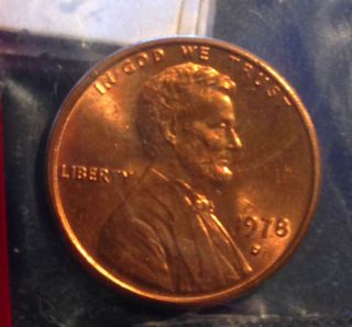 1978 D - - - Lincoln Cent,  Still In Cello - - - Actual Coin,  No Carbon Spots photo