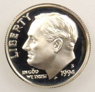 1994 S 90% Silver Proof Roosevelt Dime (b01) photo