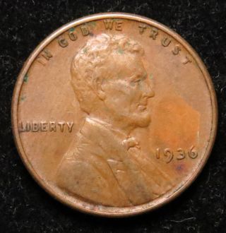 1936 Lincoln Wheat Cent Penny Very Fine (b02) photo