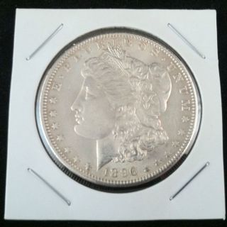 Uncirculated 1896 P Morgan 90% Silver Dollar.  900 Fine Silver Usa photo