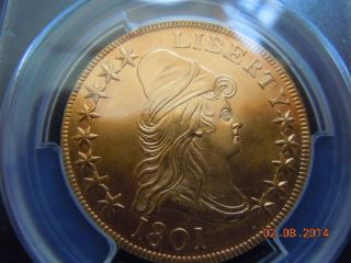 1801 Draped Bust 10.  00 Eagle Gold Coin,  Pcgs Graded Au,  Crisp Sharp Details photo