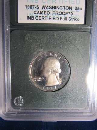 1987 - S Washington Quarter,  25 Cent Coin,  San Francisco Proof Cameo photo