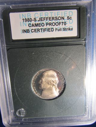 1980 - S Jefferson Nickel,  5 Cent Coin,  San Francisco Cameo Proof Full Strike photo