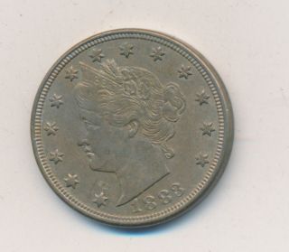1883 Liberty V Nickel - No Cents - Lightly Circulated photo